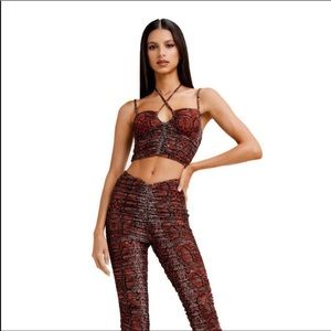 I.AM.GIA Collette snake ruched pants leggings with zipper